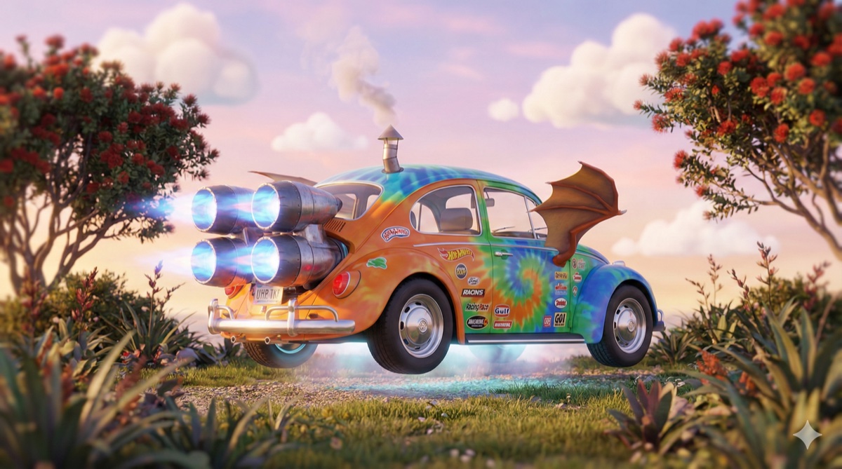 Fergus's Hot Wheels Transformer bedroom - a colourful flying car